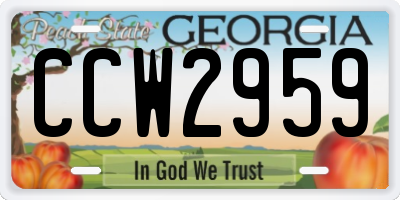 GA license plate CCW2959