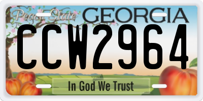 GA license plate CCW2964
