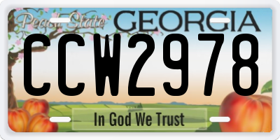 GA license plate CCW2978