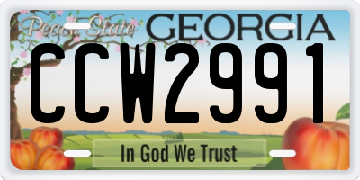 GA license plate CCW2991