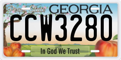 GA license plate CCW3280