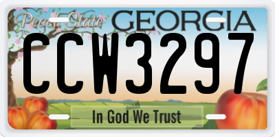 GA license plate CCW3297