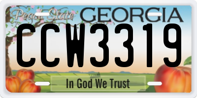 GA license plate CCW3319