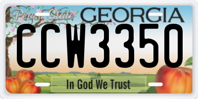 GA license plate CCW3350