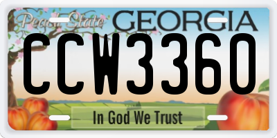GA license plate CCW3360