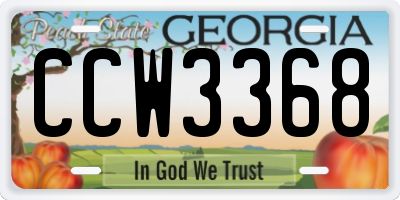 GA license plate CCW3368