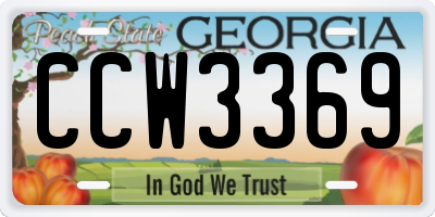GA license plate CCW3369