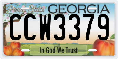 GA license plate CCW3379