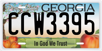 GA license plate CCW3395