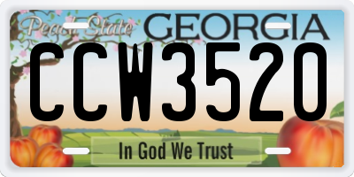 GA license plate CCW3520