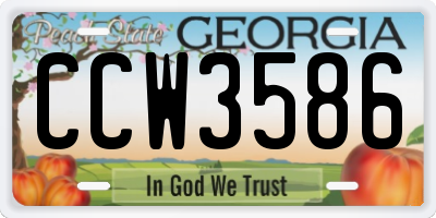 GA license plate CCW3586