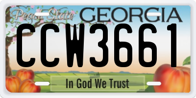 GA license plate CCW3661