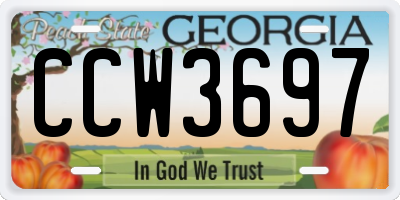 GA license plate CCW3697