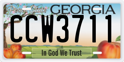 GA license plate CCW3711