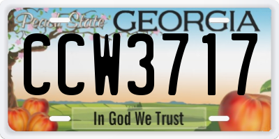 GA license plate CCW3717