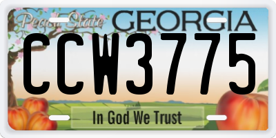 GA license plate CCW3775