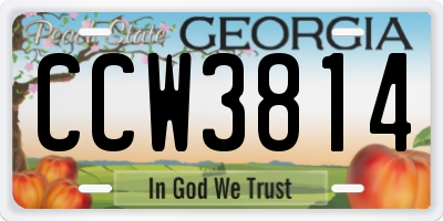GA license plate CCW3814