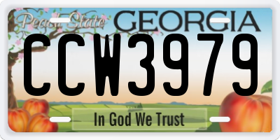 GA license plate CCW3979