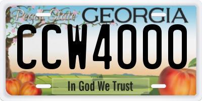 GA license plate CCW4000