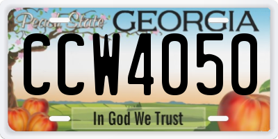 GA license plate CCW4050