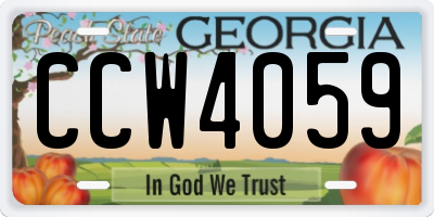 GA license plate CCW4059