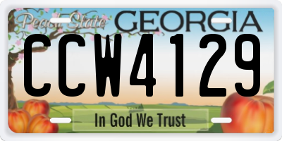 GA license plate CCW4129