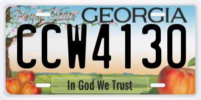 GA license plate CCW4130