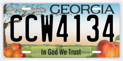 GA license plate CCW4134