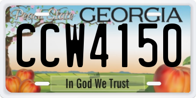 GA license plate CCW4150