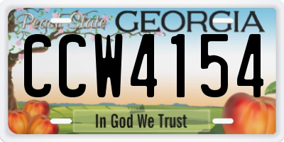 GA license plate CCW4154