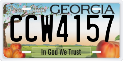 GA license plate CCW4157