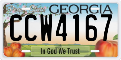 GA license plate CCW4167