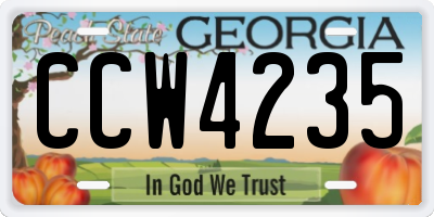 GA license plate CCW4235