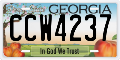 GA license plate CCW4237