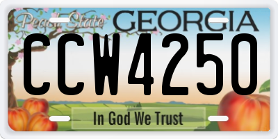 GA license plate CCW4250