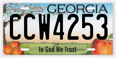 GA license plate CCW4253
