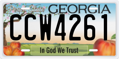 GA license plate CCW4261