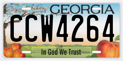 GA license plate CCW4264