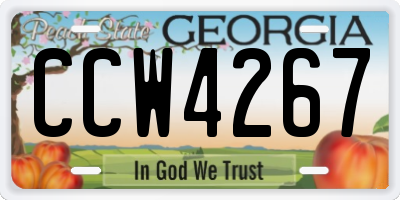 GA license plate CCW4267