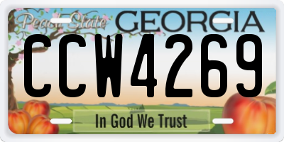 GA license plate CCW4269