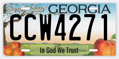 GA license plate CCW4271