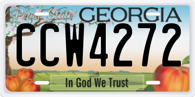 GA license plate CCW4272