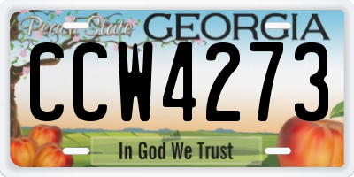 GA license plate CCW4273