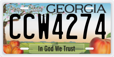 GA license plate CCW4274
