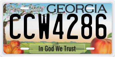 GA license plate CCW4286