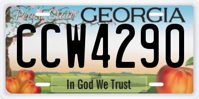 GA license plate CCW4290