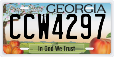 GA license plate CCW4297