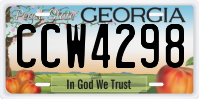 GA license plate CCW4298