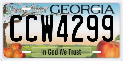 GA license plate CCW4299