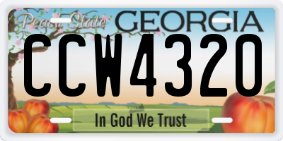 GA license plate CCW4320
